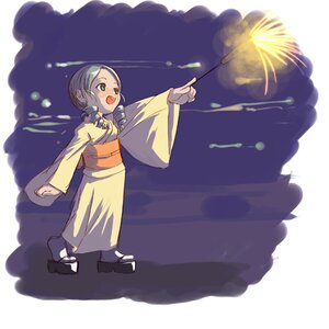 Rating: Safe Score: 0 Tags: 1girl :d fireworks green_eyes image japanese_clothes kanaria kimono long_hair long_sleeves obi open_mouth sandals sash smile solo sparkler standing tabi wide_sleeves yellow_kimono User: admin