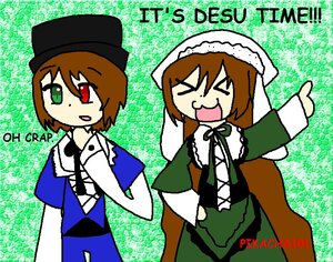 Rating: Safe Score: 0 Tags: :d >_< brown_hair chibi closed_eyes dress green_dress hat head_scarf heterochromia image long_sleeves multiple_girls open_mouth pair red_eyes short_hair siblings sisters smile souseiseki suiseiseki twins User: admin