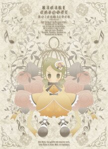 Rating: Safe Score: 0 Tags: 1girl beamed_eighth_notes dress drill_hair eighth_note flower green_hair hair_ornament image kanaria long_sleeves musical_note rose solo User: admin