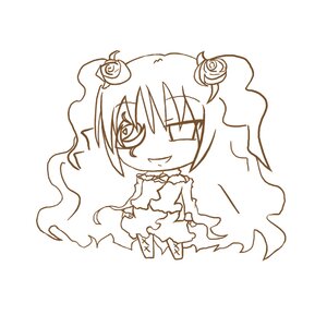 Rating: Safe Score: 0 Tags: 1girl blush bow chibi choker dress elbow_gloves flower hair_flower hair_ornament image kirakishou long_hair monochrome rose smile solo white_background User: admin