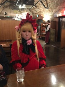Rating: Safe Score: 0 Tags: 1girl blonde_hair bonnet bottle flower lips long_hair realistic rose shinku sitting solo User: admin