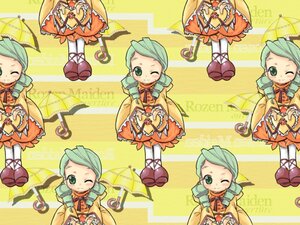 Rating: Safe Score: 0 Tags: 1girl dress green_hair hat image kanaria long_hair long_sleeves one_eye_closed pantyhose parasol ribbon smile solo umbrella User: admin