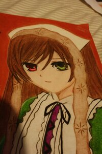 Rating: Safe Score: 0 Tags: 1girl bangs brown_hair dress frills green_eyes head_scarf heterochromia image long_hair long_sleeves looking_at_viewer red_eyes simple_background solo suiseiseki User: admin