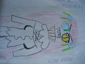 Rating: Safe Score: 0 Tags: 1girl bangs blunt_bangs dress english_text flower hair_flower hair_ornament image kirakishou long_hair pink_hair rose sharp_teeth solo teeth traditional_media yellow_eyes User: admin