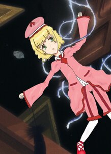 Rating: Safe Score: 0 Tags: 1girl black_background blonde_hair dress frills green_eyes hat hinaichigo image long_sleeves magic outstretched_arms pantyhose pink_dress pink_footwear pink_headwear pink_shirt short_hair solo User: admin