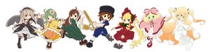 Rating: Safe Score: 0 Tags: 6+girls ahoge blonde_hair bow brown_hair dress flower frills gloves green_eyes hair_ornament hairband hat image long_hair multiple multiple_girls red_eyes short_hair smile tagme top_hat wings User: admin