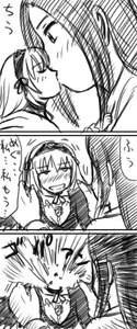 Rating: Safe Score: 0 Tags: 2girls blush comic dress greyscale hairband image kakizaki_megu kiss long_hair monochrome multiple_girls pair simple_background smile suigintou white_background yuri User: admin