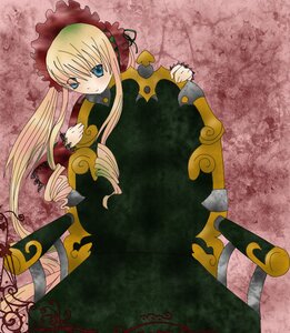 Rating: Safe Score: 0 Tags: 1girl blonde_hair blue_eyes bonnet dress hat image long_hair long_sleeves looking_at_viewer red_dress shinku solo standing twintails very_long_hair User: admin