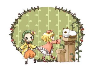 Rating: Safe Score: 0 Tags: 2girls black_eyes blonde_hair bow dress flower hinaichigo image kanaria long_sleeves multiple_girls open_mouth pair plant vines User: admin