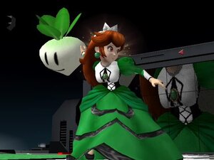 Rating: Safe Score: 0 Tags: 1girl brown_hair crown dress earrings green_dress image jewelry long_hair princess_daisy puffy_sleeves solo suiseiseki User: admin