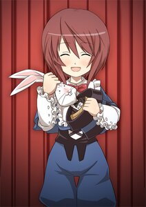 Rating: Safe Score: 0 Tags: 1girl :d ^_^ ^o^ aka_(s3637) animal blue_dress blush bow brown_hair bunny closed_eyes clothed_animal collar commentary_request curtains dress frills hat hat_basket hat_removed headwear_removed holding holding_clothes holding_hat image laplace_no_ma long_sleeves magician open_mouth photoshop_(medium) rozen_maiden short_hair smile solo souseiseki User: admin