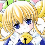 Rating: Safe Score: 0 Tags: 1990s_(style) 1girl blonde_hair blue_eyes eyebrows_visible_through_hair hair_between_eyes image long_hair looking_at_viewer shinku solo User: admin