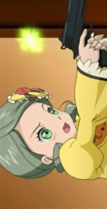 Rating: Safe Score: 0 Tags: 1girl green_eyes green_hair gun hair_ornament handgun holding holding_gun holding_weapon image kanaria long_sleeves open_mouth solo weapon User: admin