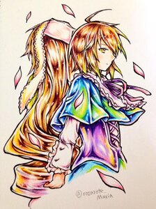 Rating: Safe Score: 0 Tags: 1girl blonde_hair capelet cherry_blossoms colored_pencil_(medium) dress image long_hair long_sleeves pair petals short_hair smile solo souseiseki suiseiseki traditional_media twitter_username watercolor_(medium) yakumo_ran yellow_eyes User: admin