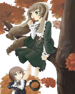 Rating: Safe Score: 0 Tags: 2girls autumn autumn_leaves brown_hair dress frills green_dress green_eyes hat head_scarf heterochromia image in_tree kumashiro leaf long_hair long_sleeves maple_leaf multiple_girls pair red_eyes rozen_maiden short_hair siblings sisters souseiseki suiseiseki top_hat tree twins very_long_hair User: admin