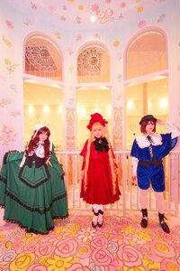 Rating: Safe Score: 0 Tags: blonde_hair bow brown_hair dress flower hat long_hair multiple_boys multiple_cosplay multiple_girls rose smile tagme yellow_flower User: admin
