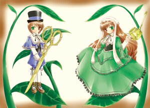 Rating: Safe Score: 0 Tags: 2girls brown_hair cup dress frills full_body green_dress green_eyes hat heterochromia image long_hair long_sleeves looking_at_viewer multiple_girls pair plant red_eyes scissors short_hair siblings sisters souseiseki standing suiseiseki top_hat twins very_long_hair watering_can User: admin