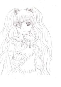 Rating: Safe Score: 0 Tags: 1girl dress frills greyscale hair_ornament image kirakishou long_hair long_sleeves looking_at_viewer monochrome smile solo striped upper_body vertical_stripes User: admin