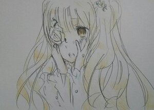 Rating: Safe Score: 0 Tags: 1girl flower hands_on_own_face image kirakishou long_hair long_sleeves looking_at_viewer monochrome photo solo tears traditional_media upper_body User: admin