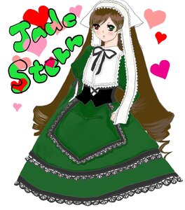 Rating: Safe Score: 0 Tags: 1girl blush brown_hair dress drill_hair frills green_dress green_eyes head_scarf heart heterochromia image long_hair long_sleeves looking_at_viewer red_eyes solo suiseiseki twin_drills very_long_hair white_background User: admin