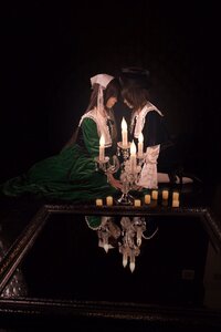 Rating: Safe Score: 0 Tags: 2girls brown_hair dress english_text frills green_dress hat long_sleeves multiple_cosplay multiple_girls sitting tagme User: admin