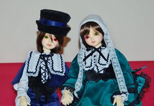 Rating: Safe Score: 0 Tags: 2girls brown_hair doll dress frills green_eyes hat heterochromia long_sleeves looking_at_viewer multiple_dolls multiple_girls red_eyes short_hair siblings sisters souseiseki suiseiseki tagme twins User: admin