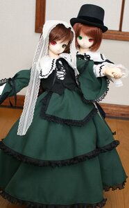Rating: Safe Score: 0 Tags: 2girls brown_hair doll dress frills green_dress green_eyes hat heterochromia long_sleeves looking_at_viewer multiple_dolls multiple_girls red_eyes short_hair siblings sisters smile souseiseki suiseiseki tagme top_hat twins User: admin