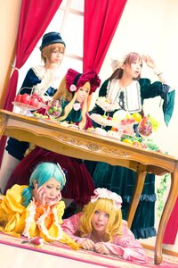 Rating: Safe Score: 0 Tags: 5girls blonde_hair blue_eyes curtains dress flower hat long_hair multiple_cosplay multiple_girls pink_hair tagme window User: admin