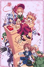 Rating: Safe Score: 0 Tags: 6+girls blue_hair brown_hair closed_eyes dress green_eyes image long_hair multiple multiple_girls orange_hair pink_hair pixel_art short_hair smile tagme User: admin