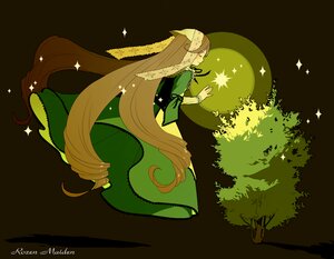 Rating: Safe Score: 0 Tags: 1girl absurdly_long_hair artist_name brown_hair closed_eyes dress full_body glint green_dress image long_hair long_sleeves profile solo sparkle sparkle_background suiseiseki sun very_long_hair User: admin