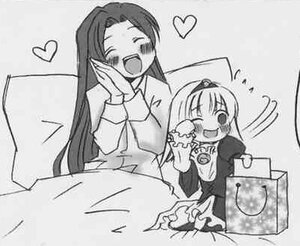 Rating: Safe Score: 0 Tags: 2girls :d ^_^ ^o^ blush closed_eyes greyscale heart image kakizaki_megu long_sleeves monochrome multiple_girls open_mouth smile solo suigintou User: admin