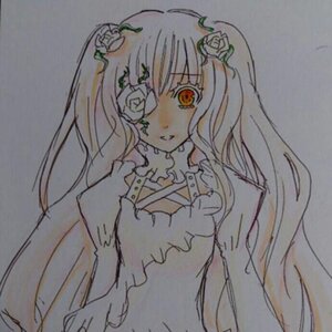 Rating: Safe Score: 0 Tags: 1girl auto_tagged dress elbow_gloves flower frills image kirakishou long_hair rose solo tears traditional_media veil white_flower User: admin