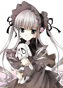 Rating: Safe Score: 0 Tags: 1girl auto_tagged blush dress flower hairband image long_hair long_sleeves looking_at_viewer pink_rose ribbon rose shinku silver_hair simple_background solo stuffed_animal very_long_hair white_background User: admin
