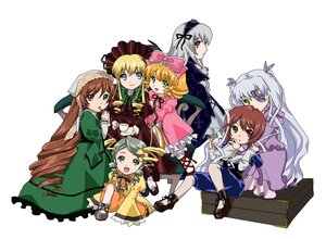 Rating: Safe Score: 0 Tags: 6+girls :d artist_request barasuishou blonde_hair blue_eyes bow brown_hair dress drill_hair food frills green_eyes hat heterochromia hina_ichigo image kanaria long_hair long_sleeves multiple multiple_girls open_mouth pink_bow pocky rozen_maiden rozen_maiden_traumend shinku siblings silver_hair sisters smile souseiseki suigintou suiseiseki tagme twins very_long_hair white_background User: admin