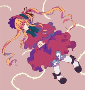 Rating: Safe Score: 0 Tags: 1girl auto_tagged blonde_hair bonnet bow bowtie dress full_body image long_hair long_sleeves red_dress shinku shoes simple_background solo very_long_hair User: admin