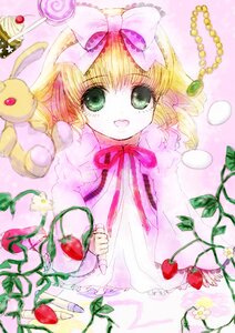 Rating: Safe Score: 0 Tags: 1girl apple blonde_hair cake candy cherry flower food fruit grapes green_eyes hina_ichigo hinaichigo image kinomoto_sakura lollipop object_namesake open_mouth pink_background ribbon smile solo strawberry sweets User: admin