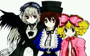 Rating: Safe Score: 0 Tags: 3girls auto_tagged black_wings blonde_hair bow brown_hair dress drill_hair frills green_eyes hairband hat heterochromia hina_ichigo image long_hair long_sleeves looking_at_viewer multiple multiple_girls pink_bow red_eyes shinku short_hair siblings simple_background sisters smile souseiseki suigintou suiseiseki tagme top_hat wings User: admin