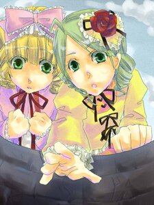 Rating: Safe Score: 0 Tags: 2girls :o blonde_hair bow dress drill_hair frills green_eyes green_hair hina_ichigo hinaichigo image kanaria long_sleeves looking_at_viewer multiple_girls pair pink_bow ribbon rose twin_drills User: admin