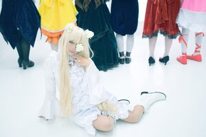 Rating: Safe Score: 0 Tags: 1girl bird blonde_hair dress flower frills high_heels kirakishou long_hair shoes sitting solo User: admin