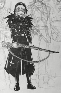 Rating: Safe Score: 0 Tags: 1girl boots full_body greyscale gun holding image long_sleeves looking_at_viewer monochrome solo standing suigintou weapon User: admin