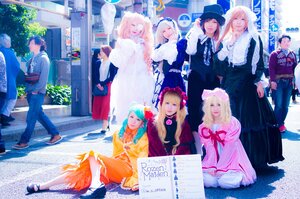 Rating: Safe Score: 0 Tags: 6+girls 91076 blonde_hair closed_eyes dress hair_ornament hat long_hair multiple_boys multiple_cosplay multiple_girls purple_hair tagme User: admin