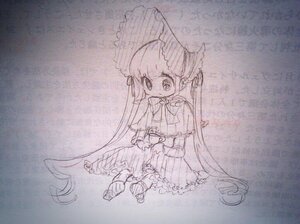 Rating: Safe Score: 0 Tags: 1girl bow holding_umbrella image long_hair long_sleeves looking_at_viewer monochrome photo shinku solo traditional_media twintails umbrella very_long_hair User: admin
