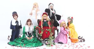 Rating: Safe Score: 0 Tags: 6+girls blonde_hair blue_eyes bow brown_hair dress flower gloves hair_ornament hat jewelry long_hair multiple_cosplay multiple_girls petals short_hair silver_hair smile souseiseki tagme white_hair User: admin