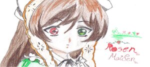 Rating: Safe Score: 0 Tags: 1girl brown_hair bun_cover flower green_eyes hat image long_hair looking_at_viewer red_eyes simple_background solo suiseiseki twintails white_background User: admin