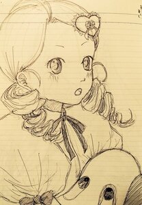 Rating: Safe Score: 0 Tags: 1girl blush drill_hair graphite_(medium) hair_ornament image kanaria looking_at_viewer monochrome photo ringlets solo tomoe_mami traditional_media twin_drills twintails User: admin