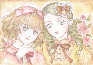 Rating: Safe Score: 0 Tags: 2girls bad_id bad_pixiv_id blonde_hair blue_eyes bow drill_hair flower graphite_(medium) green_eyes green_hair hair_bow hair_ornament hina_ichigo hinaichigo image kanaria long_hair looking_at_viewer multiple_girls painting_(medium) pair pink_bow pink_flower pink_rose purple_rose red_flower red_rose ribbon ringlets rose rose_petals rozen_maiden short_hair siblings sisters traditional_media twin_drills twins twintails watercolor_(medium) white_rose yellow_eyes yellow_flower yellow_rose yukishiro_(hitsuji) User: admin