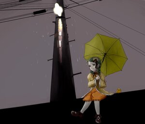 Rating: Safe Score: 0 Tags: 1girl green_eyes holding_umbrella image kanaria pantyhose parasol power_lines rain red_umbrella solo umbrella User: admin