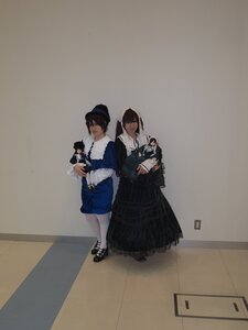 Rating: Safe Score: 0 Tags: 3girls black_hair brown_hair dress hat long_sleeves maid multiple_cosplay multiple_girls pantyhose shoes standing tagme white_legwear User: admin