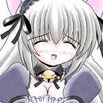 Rating: Safe Score: 0 Tags: 1girl blush eyebrows_visible_through_hair grey_hair image long_hair long_sleeves ribbon solo suigintou User: admin