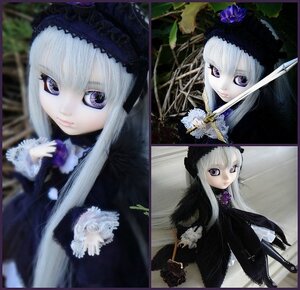 Rating: Safe Score: 0 Tags: 3girls bonnet doll flower hat long_hair looking_at_viewer multiple_girls purple_eyes rose solo suigintou white_hair User: admin